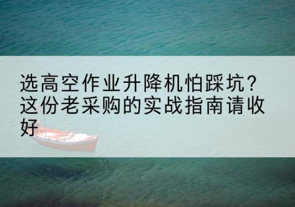 徐闻高空作业升降机厂家推荐-选高空作业升降机怕踩坑？这份老采购的实战指南请收好